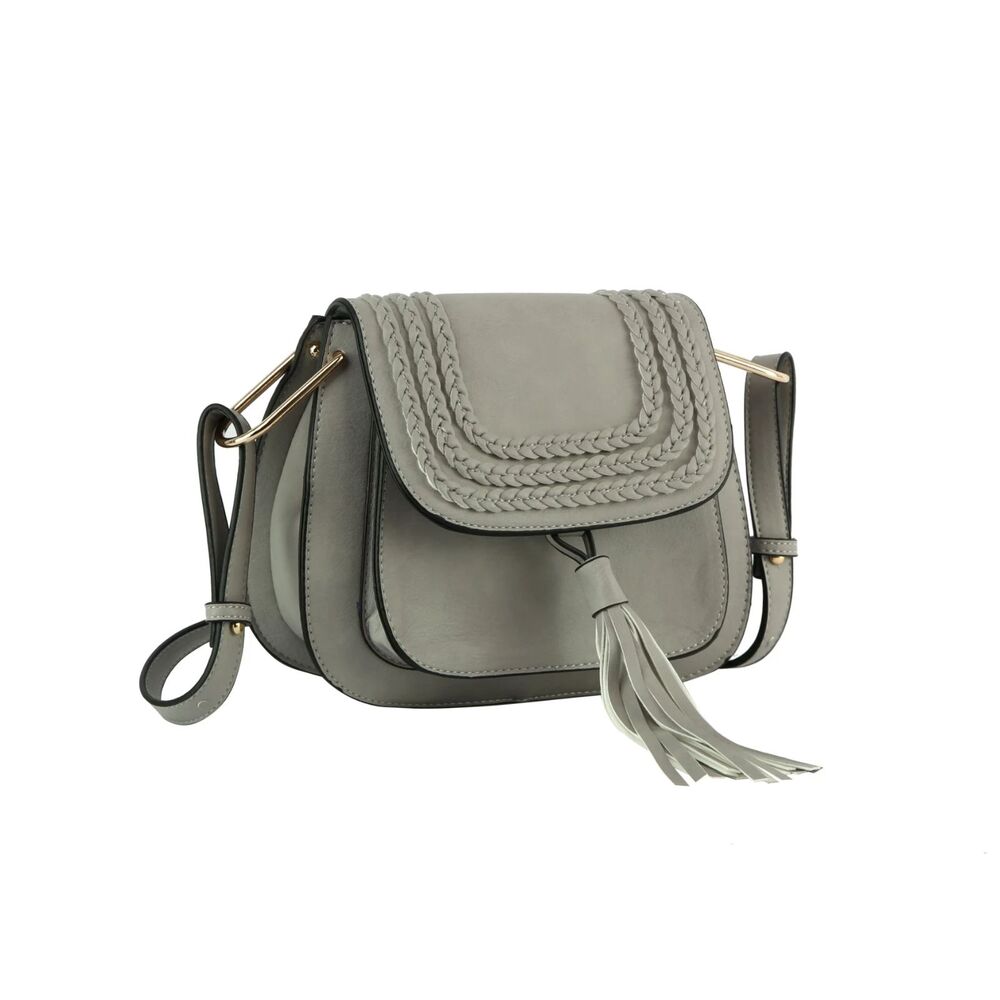 Fashion Tassel Saddle Crossbody Bag Vegan Pu Leather